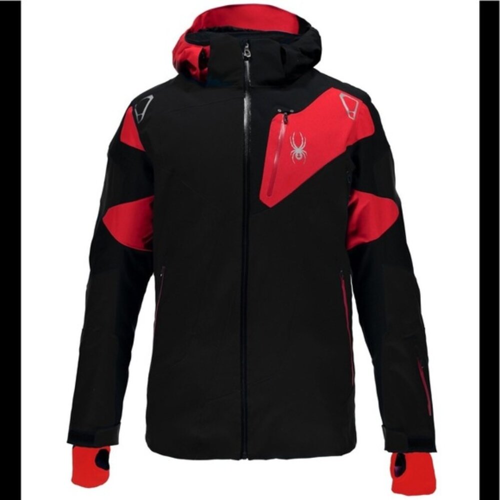 Spyder Leader men's ski jacket Style 783302 size XS, black and red